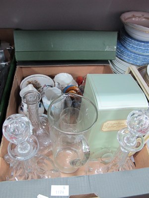 Lot 1174 - Glass Decanters (x 3), Aynsley and other...