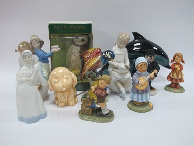 Lot 1324 - Ceramic figures, including three Lladro NAO...