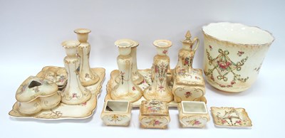 Lot 1319 - Crown Devon Trinket Sets in Blush Ivory:- One...