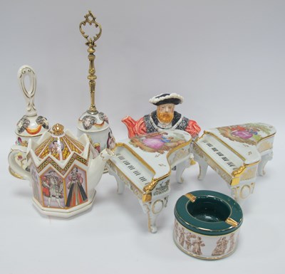 Lot 1346 - Limoges Ceramic Pianos, Capodimonte Bells,...
