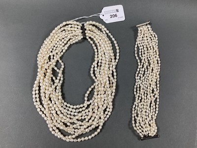 Lot 193 - A Modern Multi Strand Fresh Water Pearl Bead...