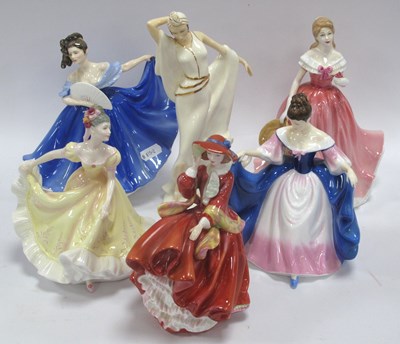 Lot 1408 - Five Royal Doulton porcelain figurines: HN2791...