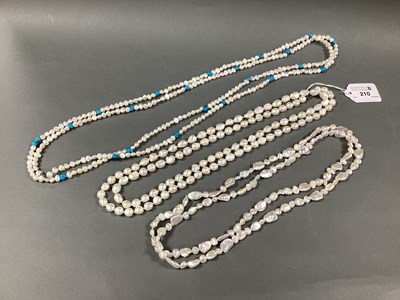 Lot 194 - A Modern Long Fresh Water Pearl Bead Necklace,...