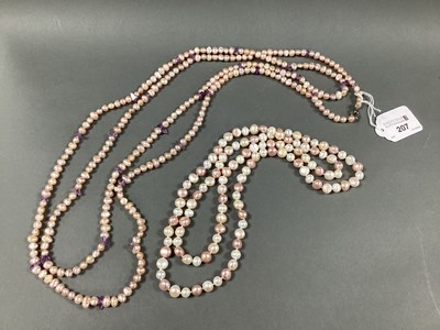 Lot 203 - A Modern Long Single Strand Fresh Water Pearl...