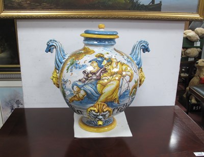Lot 1286 - Pottery Apothecary Jar, featuring classical...