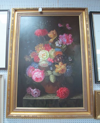 Lot 1608 - Schouten, Still life with flowers, XX Century...