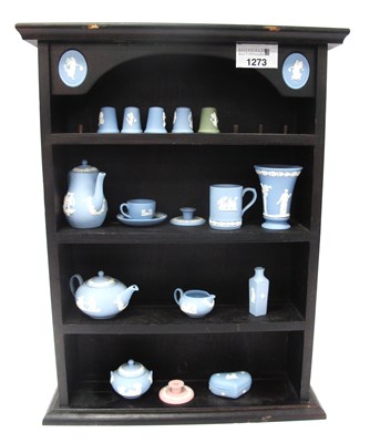 Lot 1323 - Wedgwood Powder Blue Jasper Ware Miniatures of...
