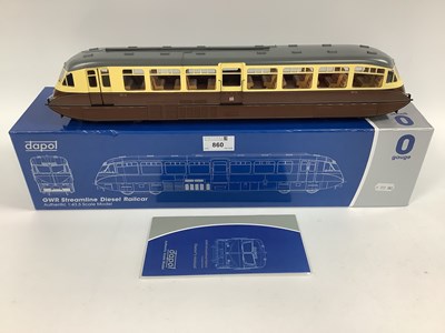 Lot 860 - A Boxed Dapol '0' Gauge GWR Streamline Railcar,...