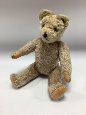 Lot 402 - A XX Century Straw Filled Jointed Teddy Bear,...