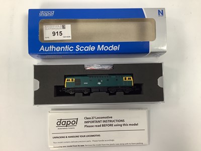 Lot 915 - A Boxed Dapol 'N' Gauge Class 27 Locomotive,...