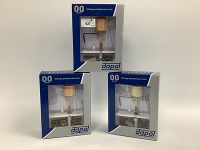 Lot 927 - Three boxed Dapol 00 gauge motorised water...