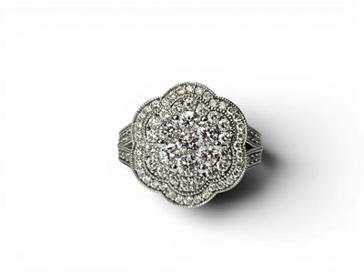 Lot 178 - A Modern Highly Decorative Diamond Set Cluster...