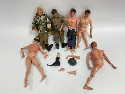 Lot 719 - Six Original Action Man by Palitoy. All with...
