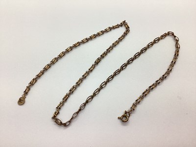 Lot 146 - An Unusual Fancy Link Chain, stamped "375",...