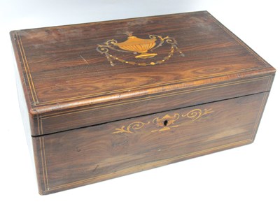 Lot 1472 - XIX Century Rosewood Writing Slope, with vase...