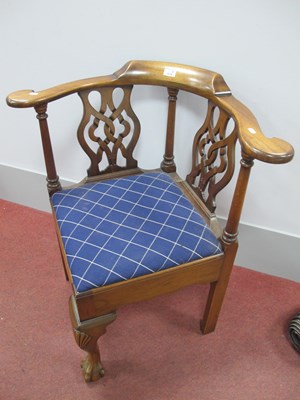 Lot 1618 - XVIII Century Style Corner Chair, with a low...
