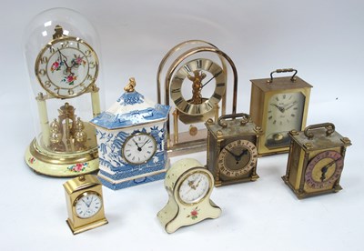 Lot 1512 - Eight Vintage Table and Carriage Clocks,...