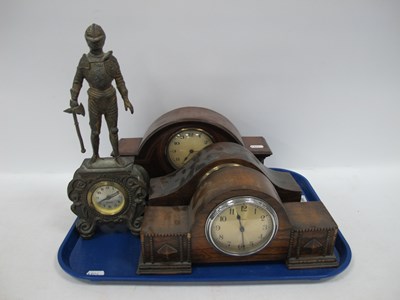Lot 1095 - Four Vintage Mantel Clocks, including a brass...
