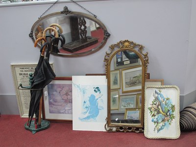 Lot 1164 - Collectables, including two vintage mirrors...