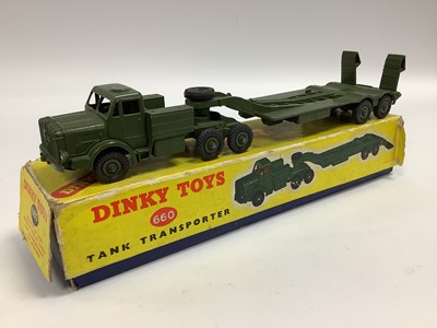 Lot 991 - A Dinky Toys No 660 Tank Transporter, overall...