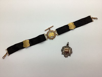 Lot 377 - An Antique Fob / Pocket Watch Black Ribbon,...