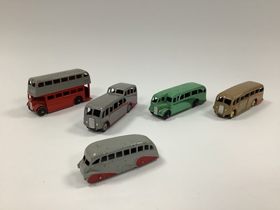 Lot 963 - Five Immediate Post-War Dinky Buses, all...