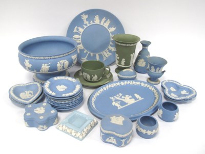 Lot 1260 - Wedgwood Blue and Green Jasper-ware, including...