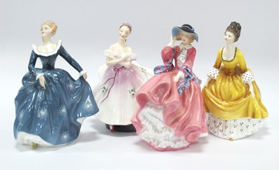 Lot 1234 - Four Vintage Royal Doulton Porcelain Figures:...