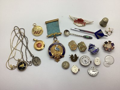 Lot 375 - Masonic Interest; A Gilt Coloured Enamel Medal,...