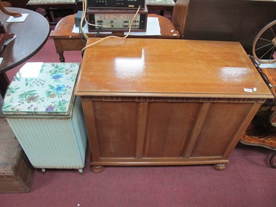 Lot 1614 - Lloyd Loom Style Wicker Bow Fronted Laundry...