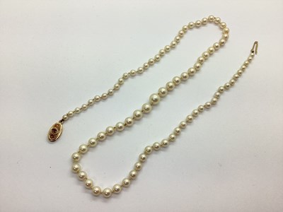 Lot 238 - A Single Strand Graduated Pearl Bead Necklace,...
