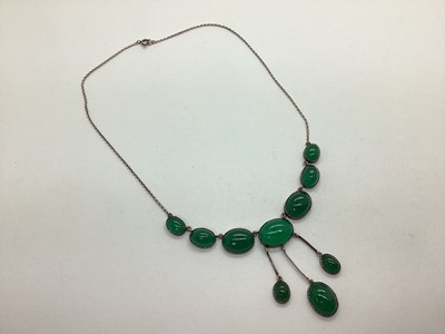 Lot 258 - A Vintage Three Drop Cabochon Necklace, of...