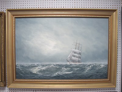 Lot 1559 - J.S. Waide, Clipper Ship in Choppy Seas, oil...