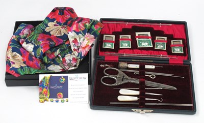 Lot 1378 - Manicure Set with Silver Thimble, H.C....