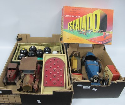 Lot 1034 - A Vintage Pressed Steel Model Truck, carpet...