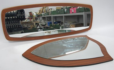 Lot 1051 - 1970s Teak Rectangular Framed Wall Mirror,...