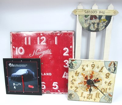 Lot 1438 - Painted Oak Wall Clock, eight-day movement...