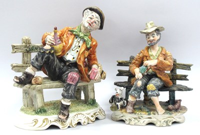 Lot 1364 - Two Large Italian Capodimonte Figurines of a...