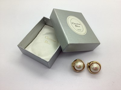 Lot 251 - Christian Dior; A Pair of Imitation Pearl Clip-...