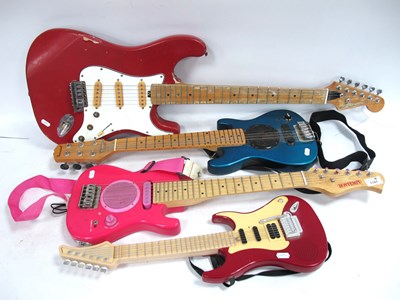 Lot 1147 - Guitars - Hohner with red body (dam), three...