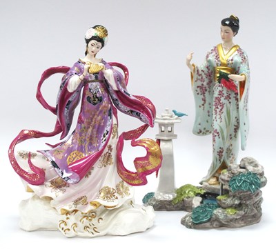 Lot 1310 - Two Large Franklin Mint Porcelain Figurines:...