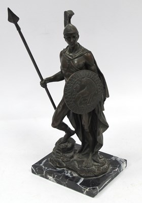 Lot 1525 - Bronze Roman Soldier/Spartan Warrior Sculpture,...