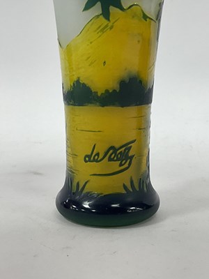 Lot 1014 - An Art Deco Glass Cameo Glass Vase, of ovoid...