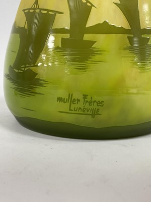 Lot 1017 - A Daum Nancy Glass Cameo Vase, of tapered form...