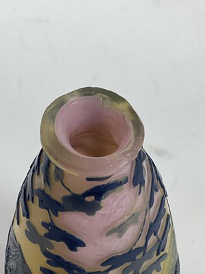 Lot 1017 - A Daum Nancy Glass Cameo Vase, of tapered form...