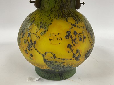 Lot 1001 - A Cameo Glass Lamp and Shade, decorated with...