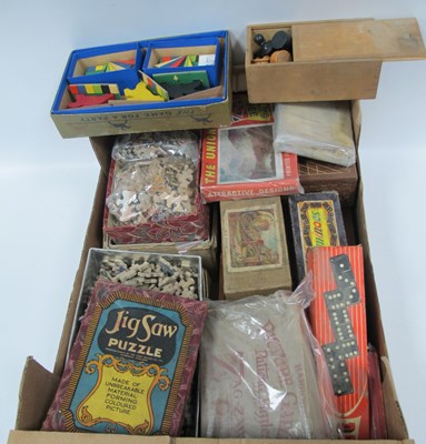 Lot 1038 - Wooden and Card Vintage Jigsaws, chess,...