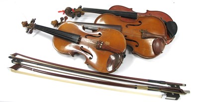 Lot 1437 - Stentor plus two Chinese Violins. A Zeller...
