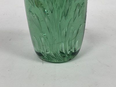 Lot 1002 - A Green Glass Dump, with tear shaped...