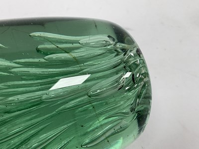 Lot 1002 - A Green Glass Dump, with tear shaped...